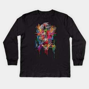 Horror sci-fi head Kids Long Sleeve T-Shirt